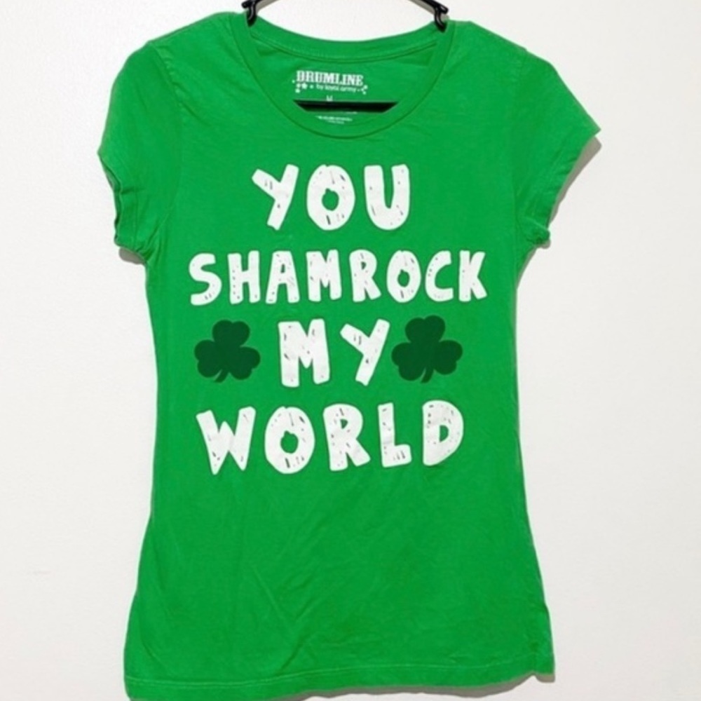 Drum line by Loyal Army green shamrock short sleeve tee